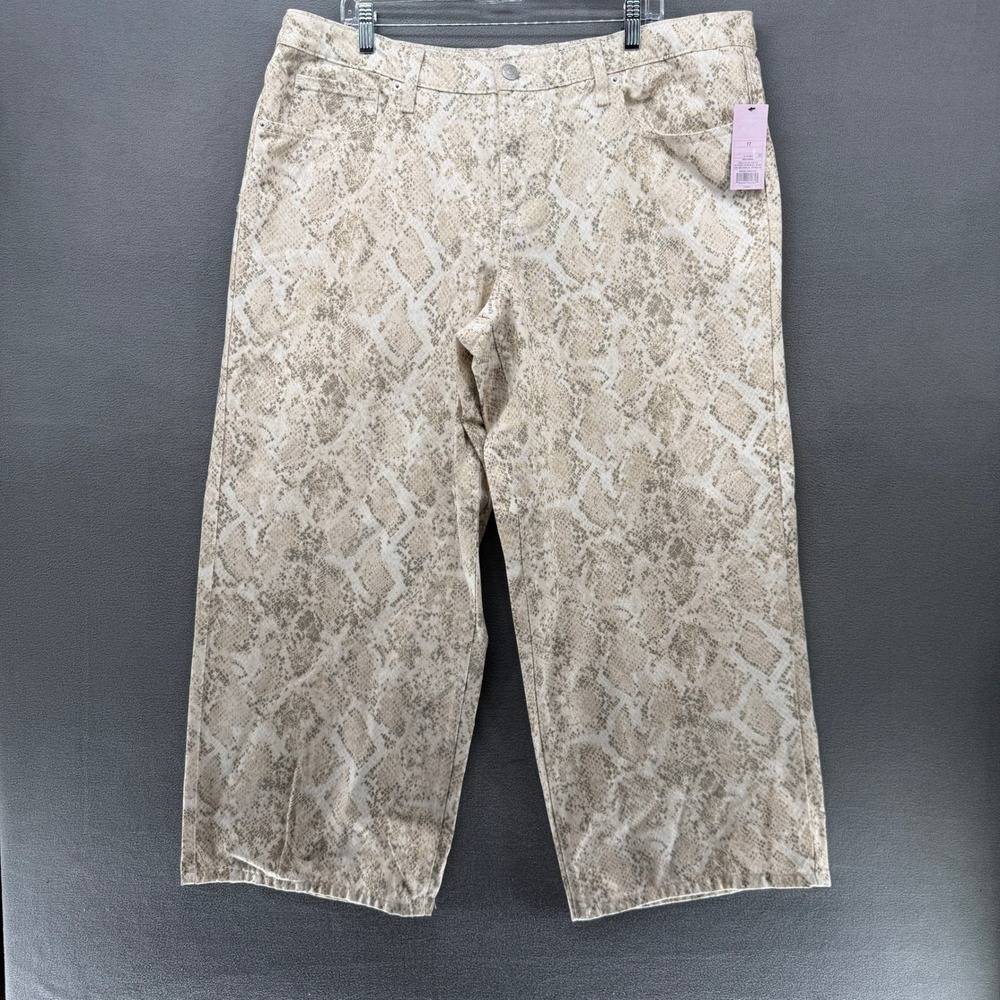 Wild Fable Jeans Womens Low Rise Baggy Snakeskin Print Rigid Denim Size 17/31R